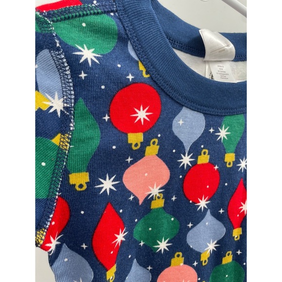 NWT Hanna Andersson Holiday Long John Pajama Set Kids 6-7 Shiny Bright Ornaments - Picture 5 of 13